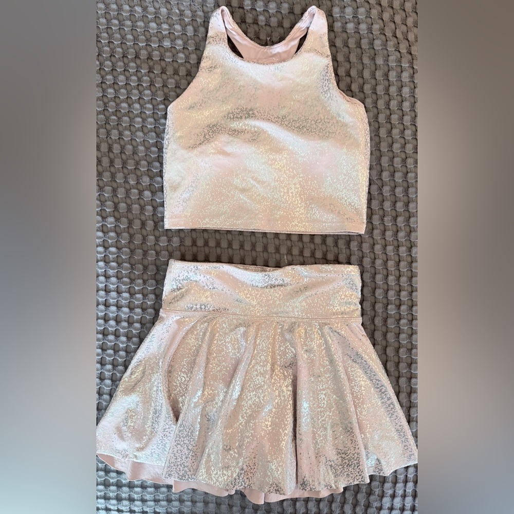 Iridescent Pale Pink Two-Piece Skort Set